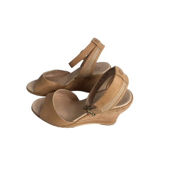 Timberland Earthkeepers Sandals Womens 7.5 Tan Wedge Cork Anti Fatigue Leather - Picture 1 of 14